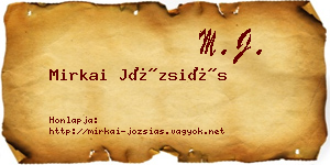 Mirkai Józsiás névjegykártya